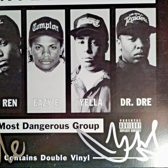 Ice Cube DJ Yella Signed NWA Greatest Hits Vinyl Record Album Beckett Autograph - Picture 8 of 14